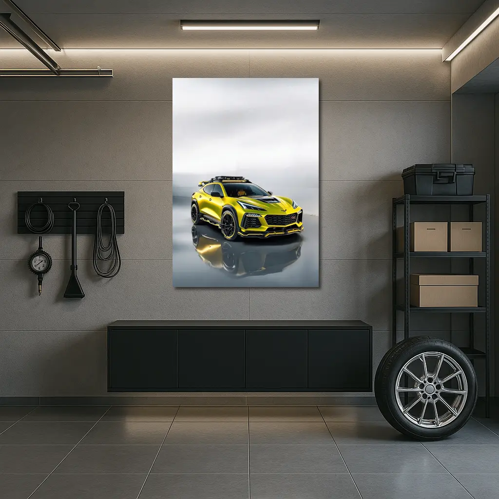 Chevrolet Corvette SUV Yellow Studio Shot – Wall Art