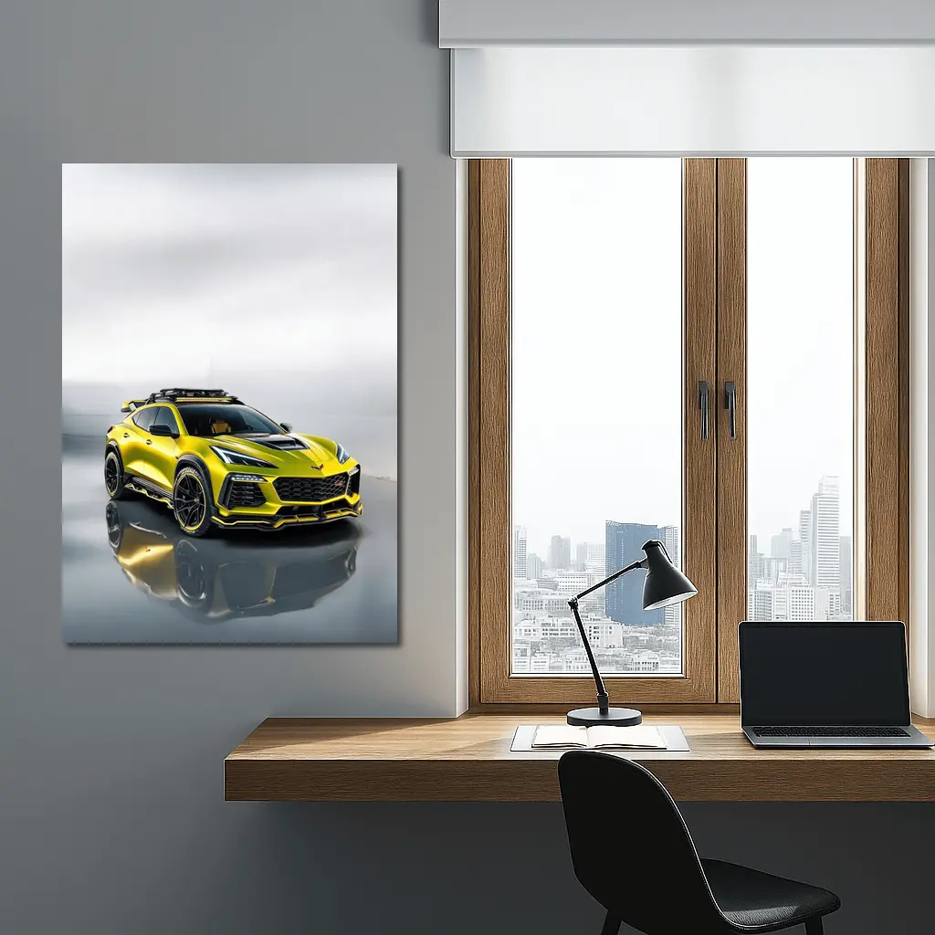 Chevrolet Corvette SUV Yellow Studio Shot – Wall Art