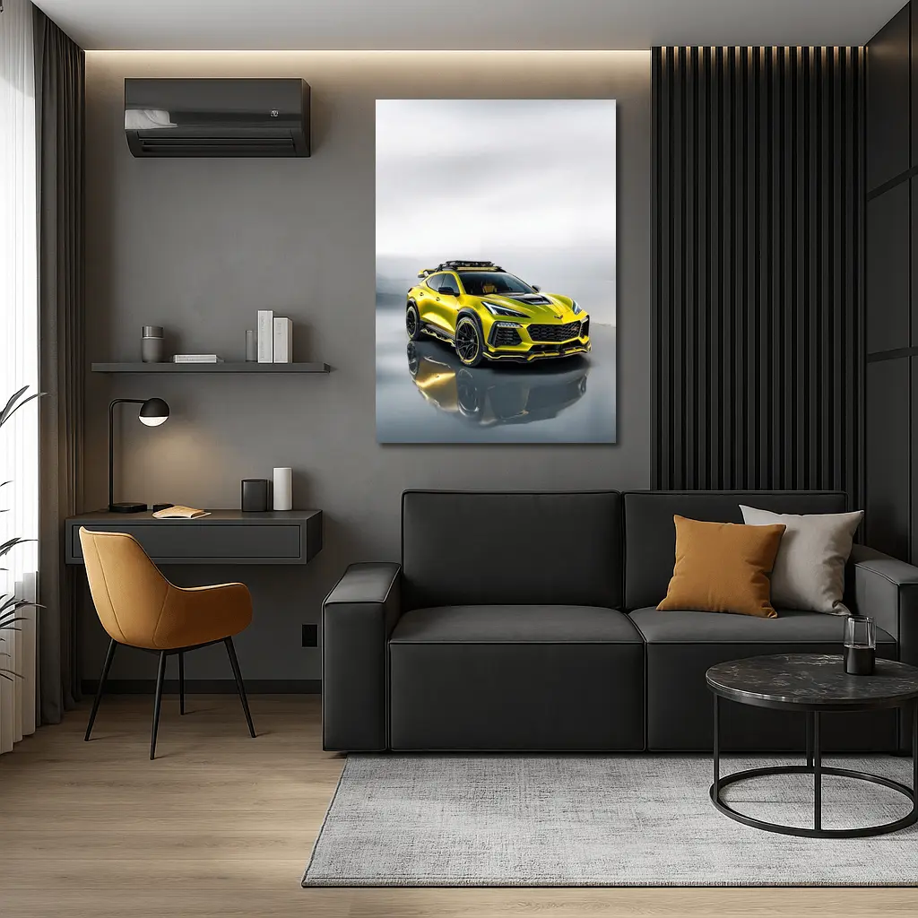 Chevrolet Corvette SUV Yellow Studio Shot – Wall Art
