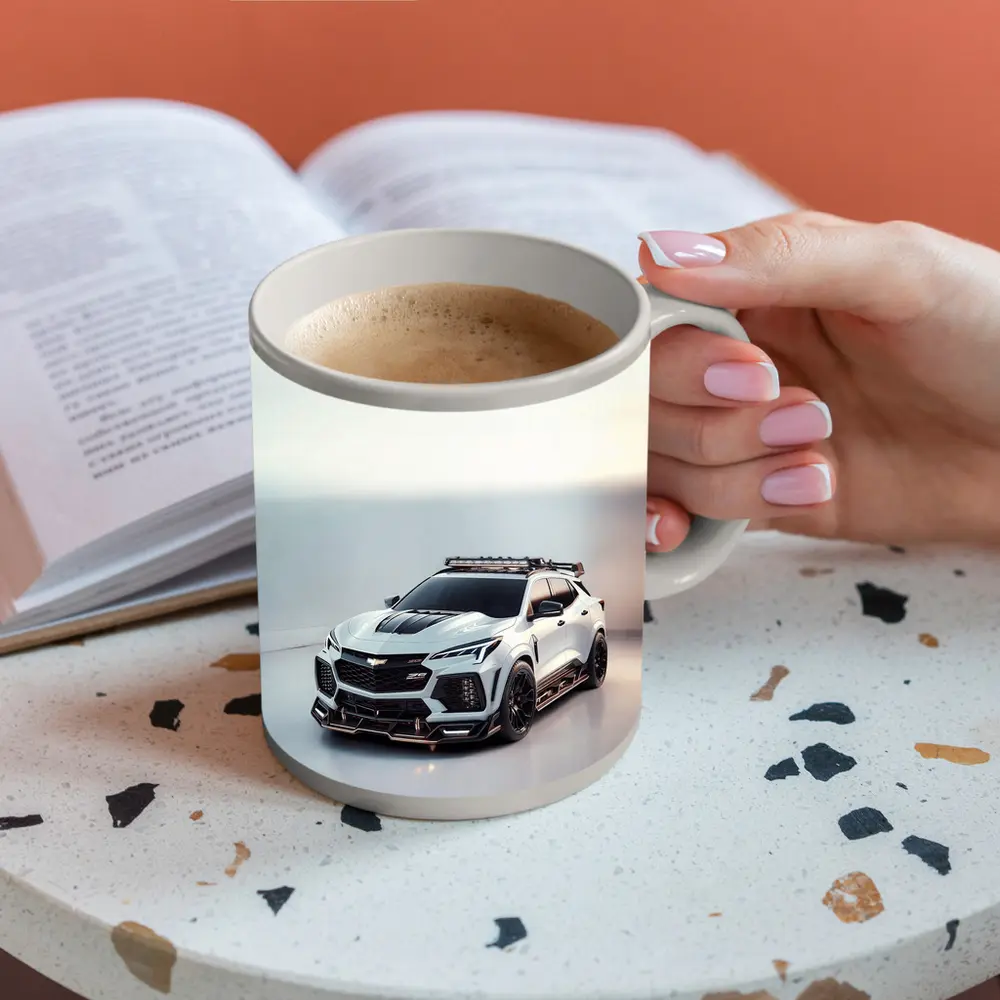 Cadillac Escalade V Custom Wide Body White Studio – Mugs