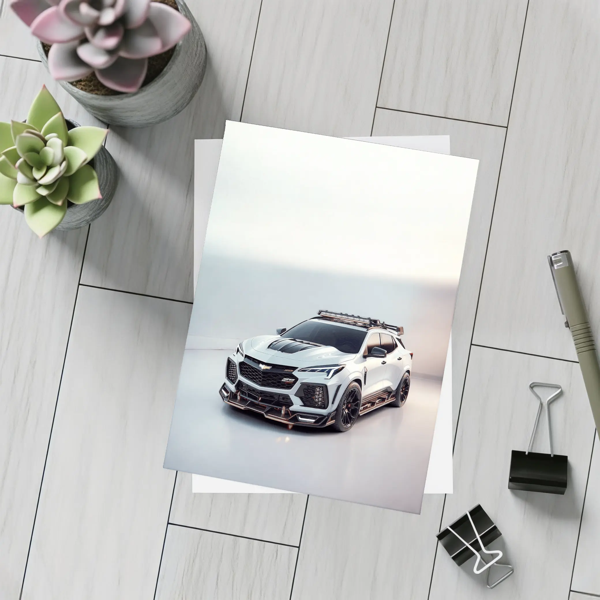 Cadillac Escalade V Custom Wide Body White Studio – Postcards