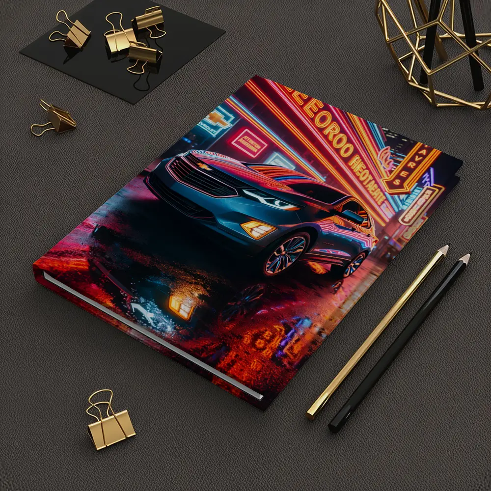 Chevrolet Equinox Glowing Neon City Night – Notebooks