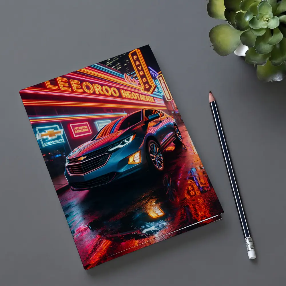 Chevrolet Equinox Glowing Neon City Night – Notebooks