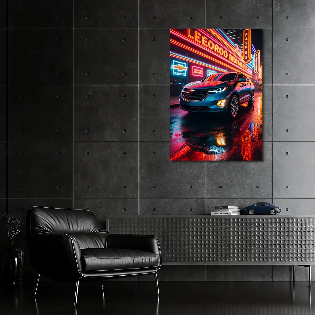 Chevrolet Equinox Glowing Neon City Night – Wall Art