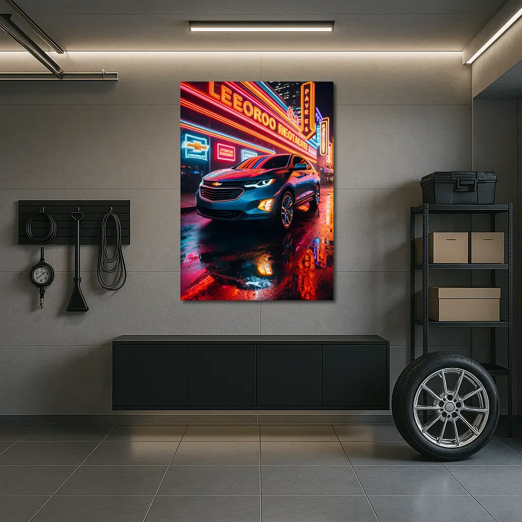 Chevrolet Equinox Glowing Neon City Night – Wall Art
