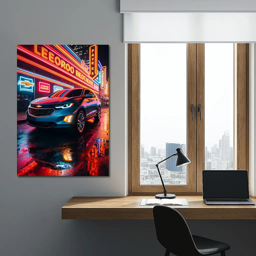 Chevrolet Equinox Glowing Neon City Night – Wall Art