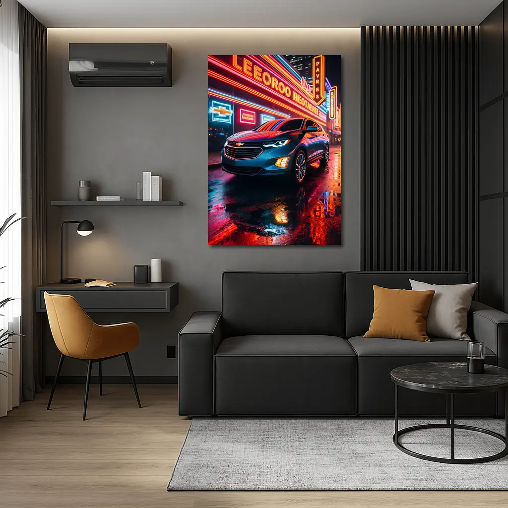 Chevrolet Equinox Glowing Neon City Night – Wall Art