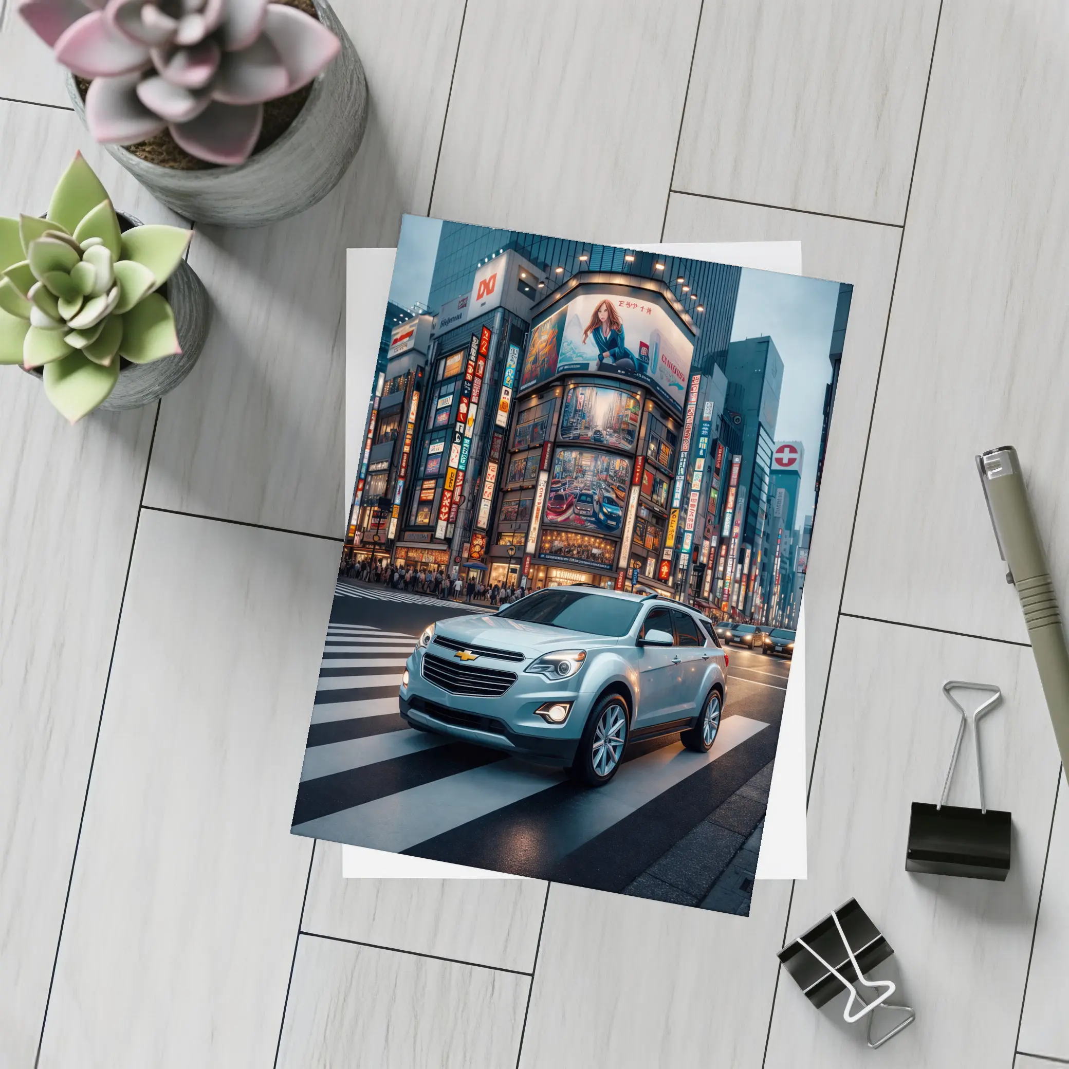 Chevrolet Equinox Cruising Tokyo City Streets – Postcards