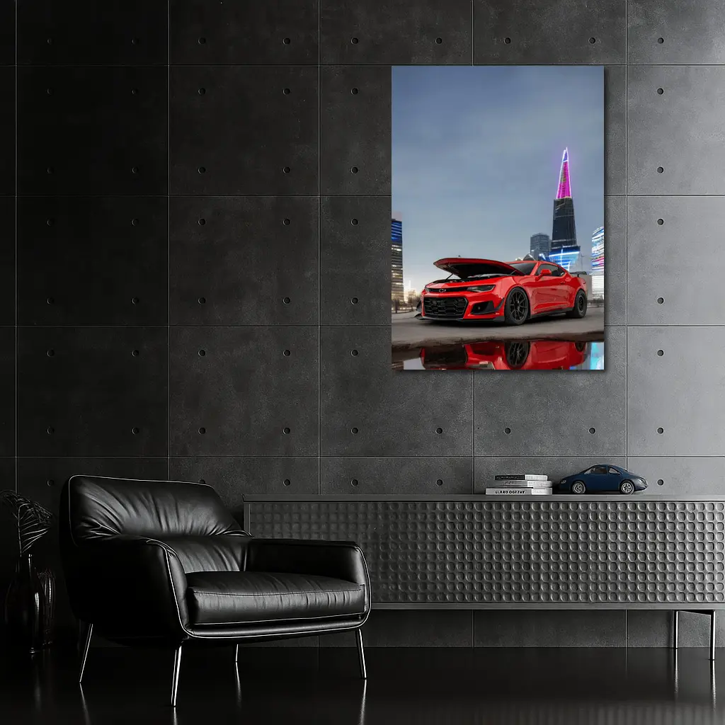 Chevrolet Camaro ZL1 Red City Night – Wall Art