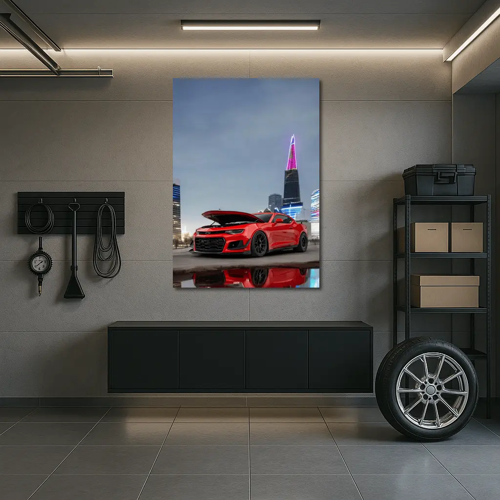 Chevrolet Camaro ZL1 Red City Night – Wall Art