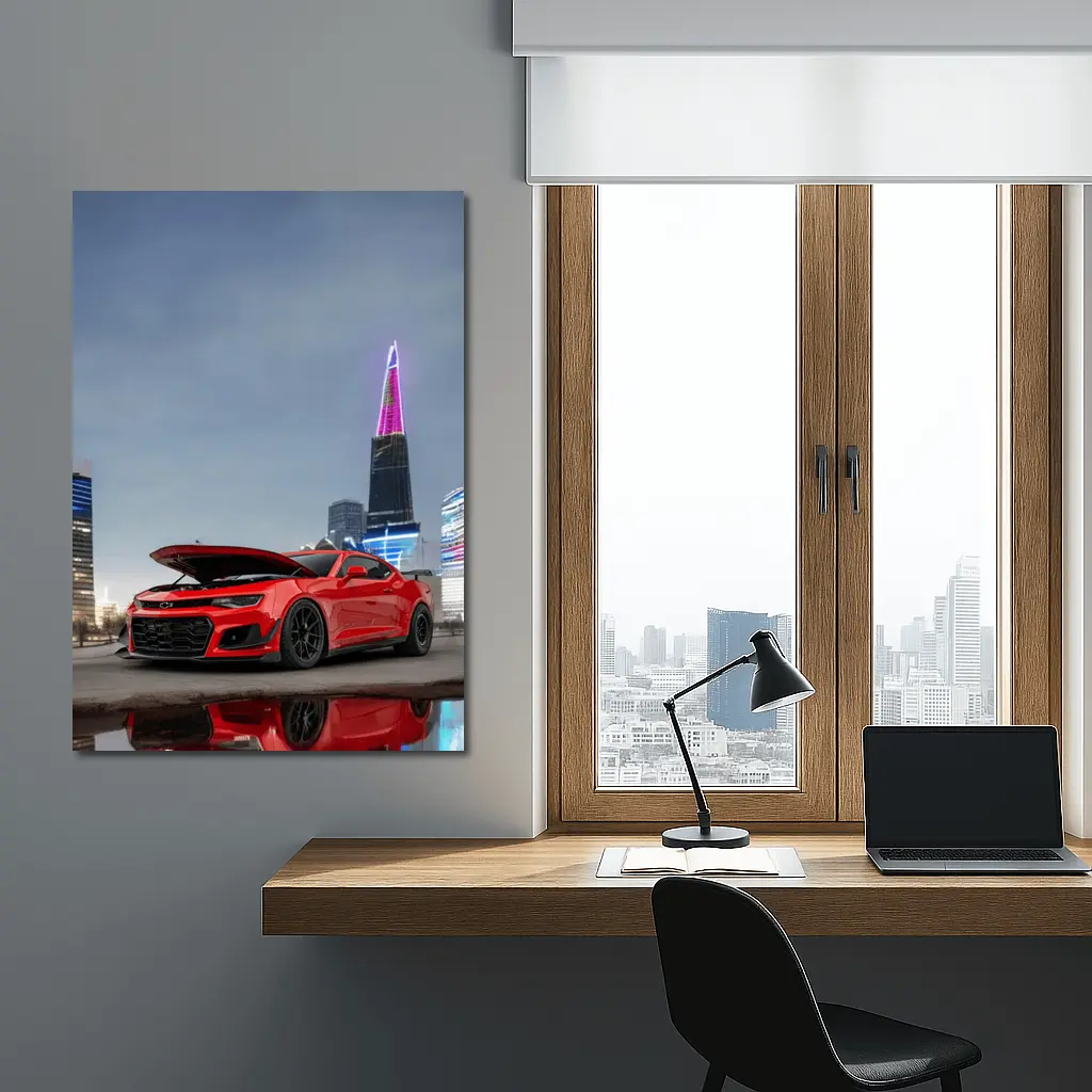Chevrolet Camaro ZL1 Red City Night – Wall Art