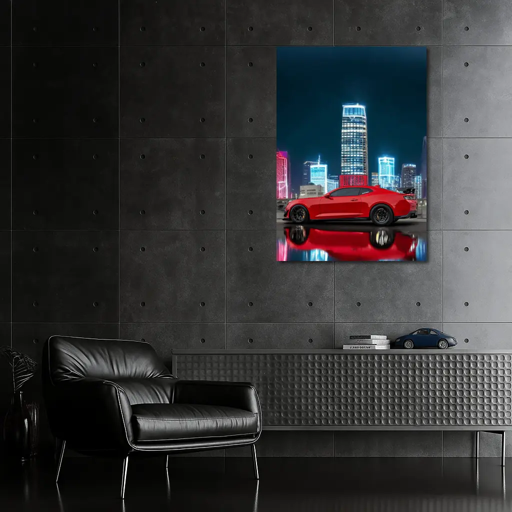 Chevrolet Camaro ZL1 Red City Night – Wall Art