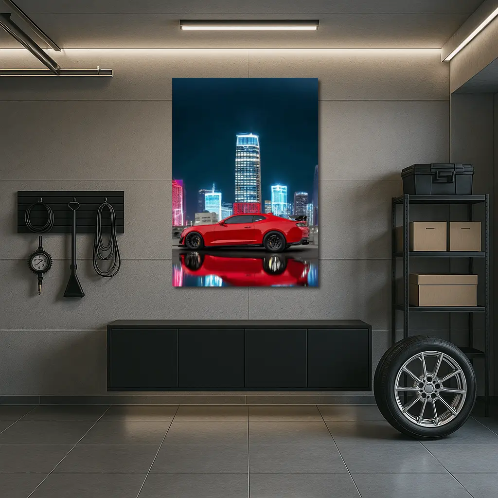 Chevrolet Camaro ZL1 Red City Night – Wall Art