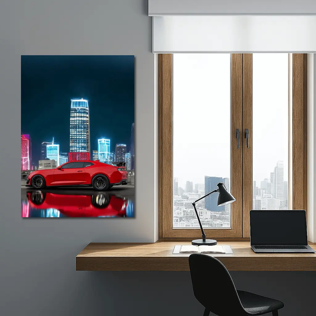 Chevrolet Camaro ZL1 Red City Night – Wall Art