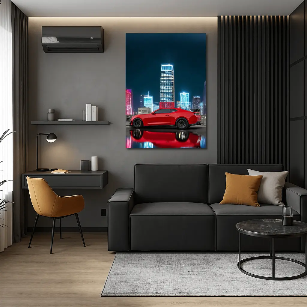 Chevrolet Camaro ZL1 Red City Night – Wall Art