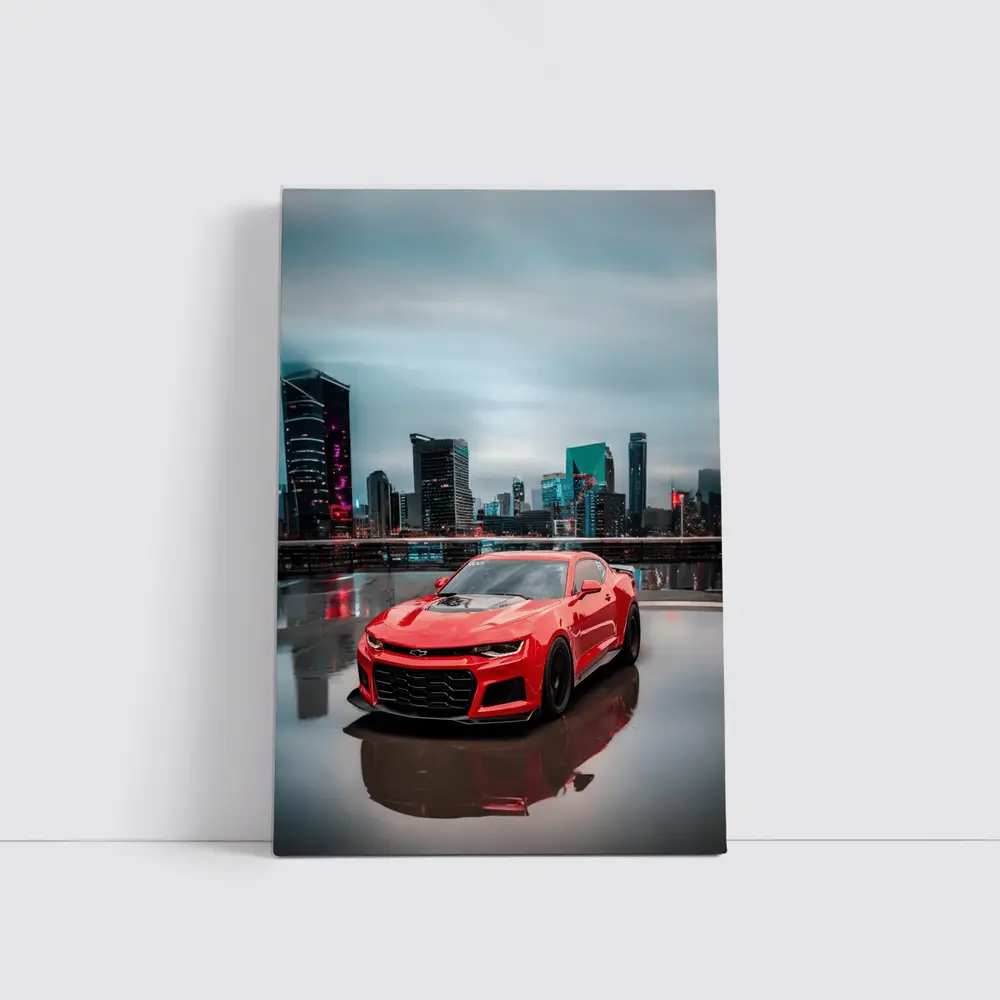 Chevrolet Camaro ZL1 Red City Skyline – Wall Art