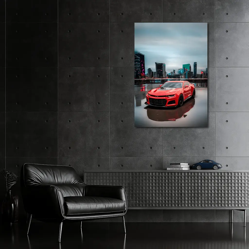Chevrolet Camaro ZL1 Red City Skyline – Wall Art