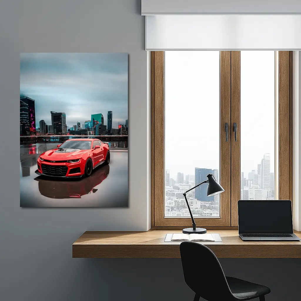 Chevrolet Camaro ZL1 Red City Skyline – Wall Art