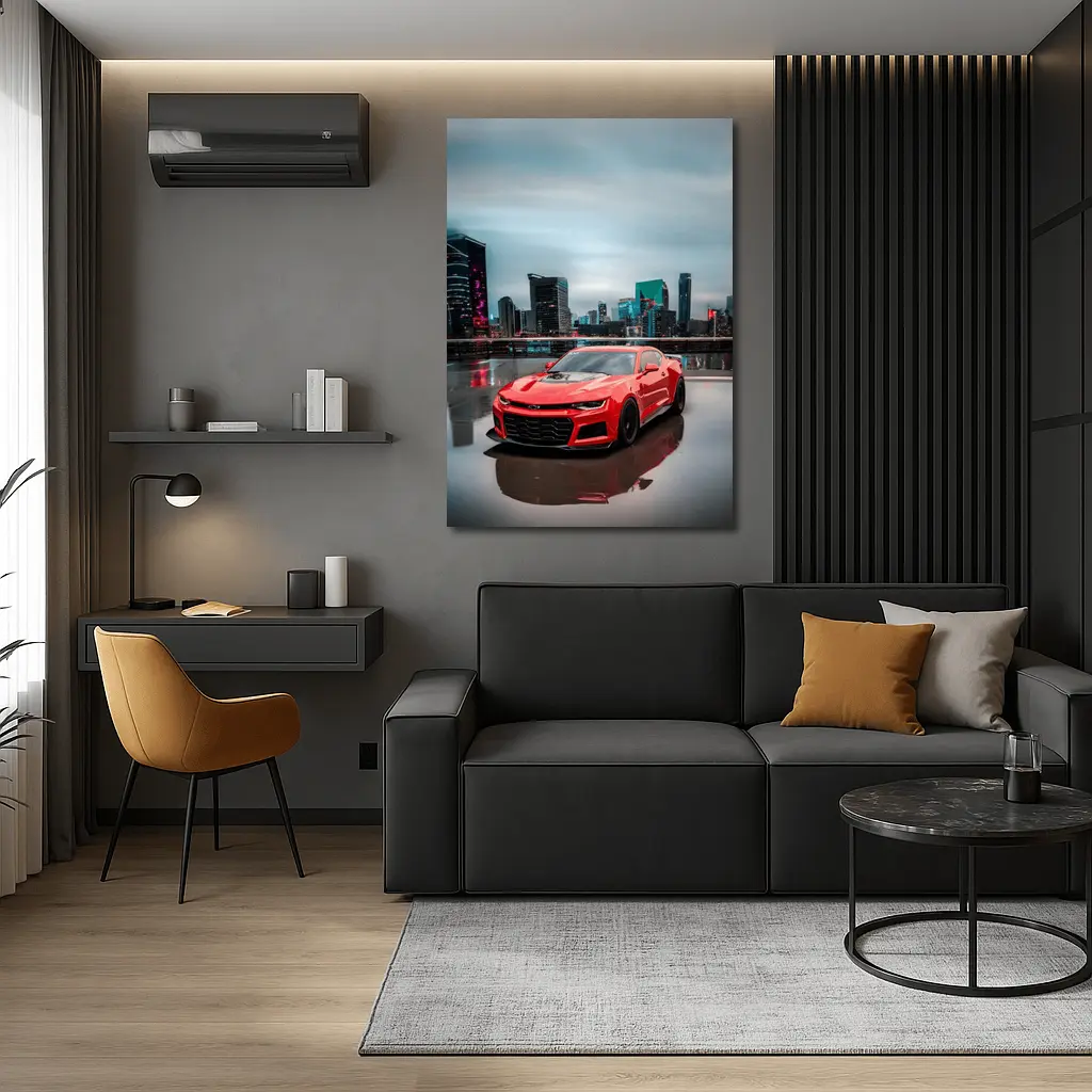 Chevrolet Camaro ZL1 Red City Skyline – Wall Art