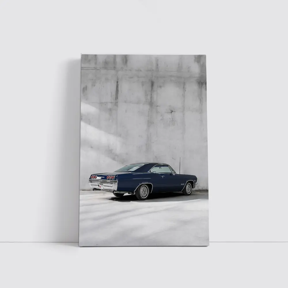 Chevrolet Impala Classic Blue Concrete Wall – Wall Art