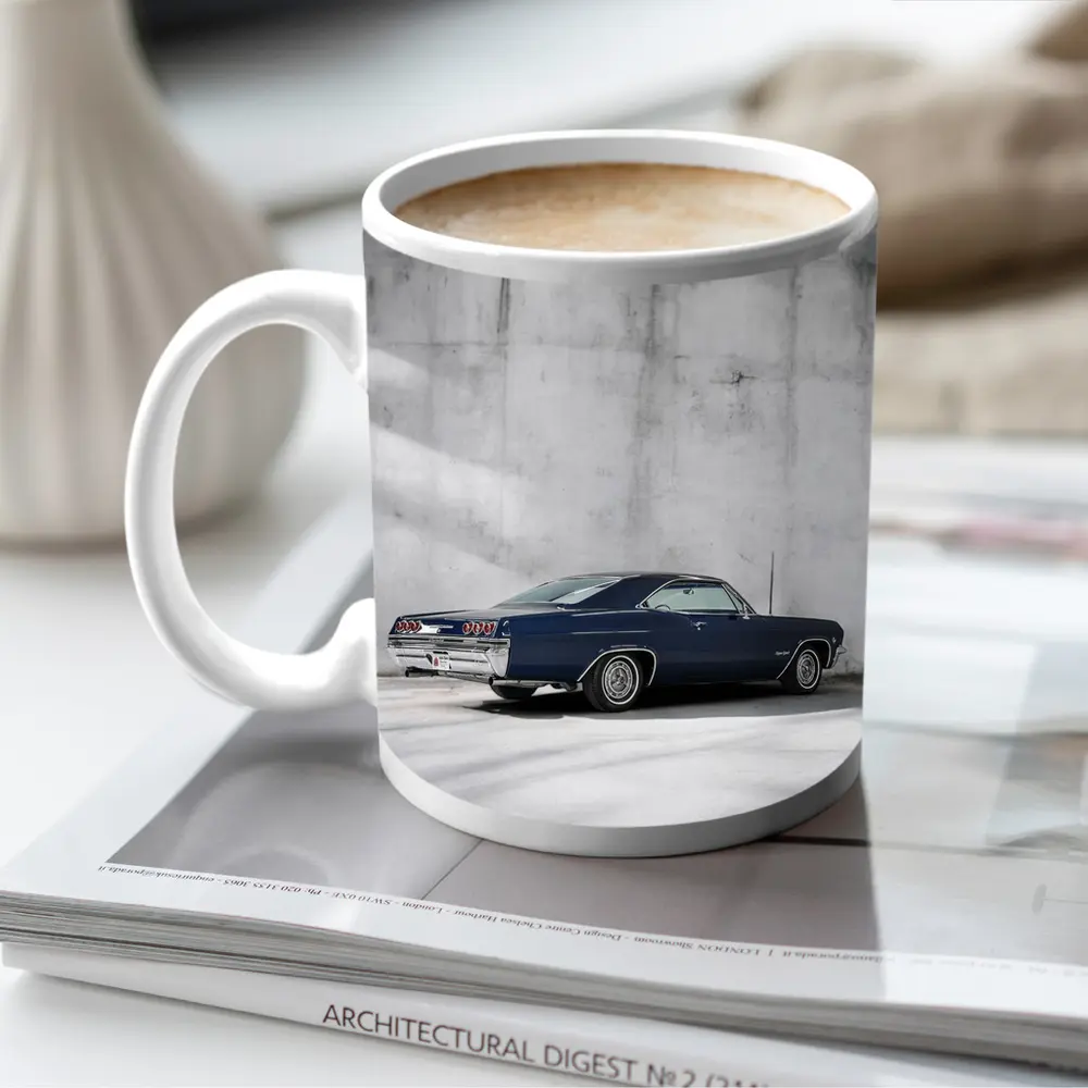 Chevrolet Impala Classic Blue Concrete Wall – Mugs