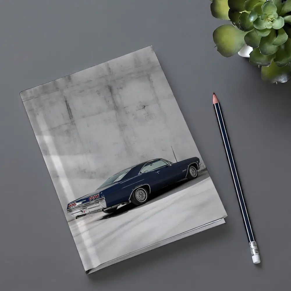 Chevrolet Impala Classic Blue Concrete Wall – Notebooks