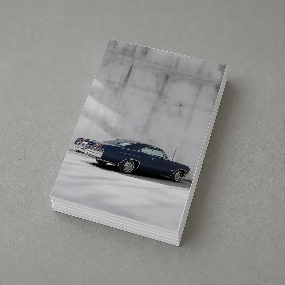 Chevrolet Impala Classic Blue Concrete Wall – Postcards