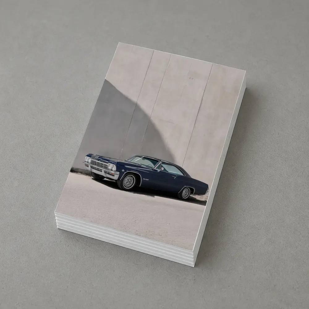 Chevrolet Impala SS Navy Blue Concrete Wall – Postcards