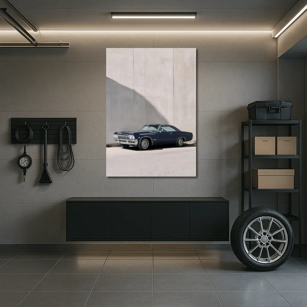 Chevrolet Impala SS Navy Blue Concrete Wall – Wall Art