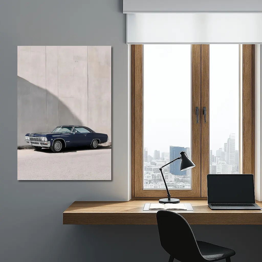 Chevrolet Impala SS Navy Blue Concrete Wall – Wall Art