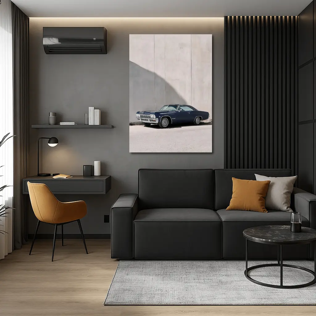 Chevrolet Impala SS Navy Blue Concrete Wall – Wall Art