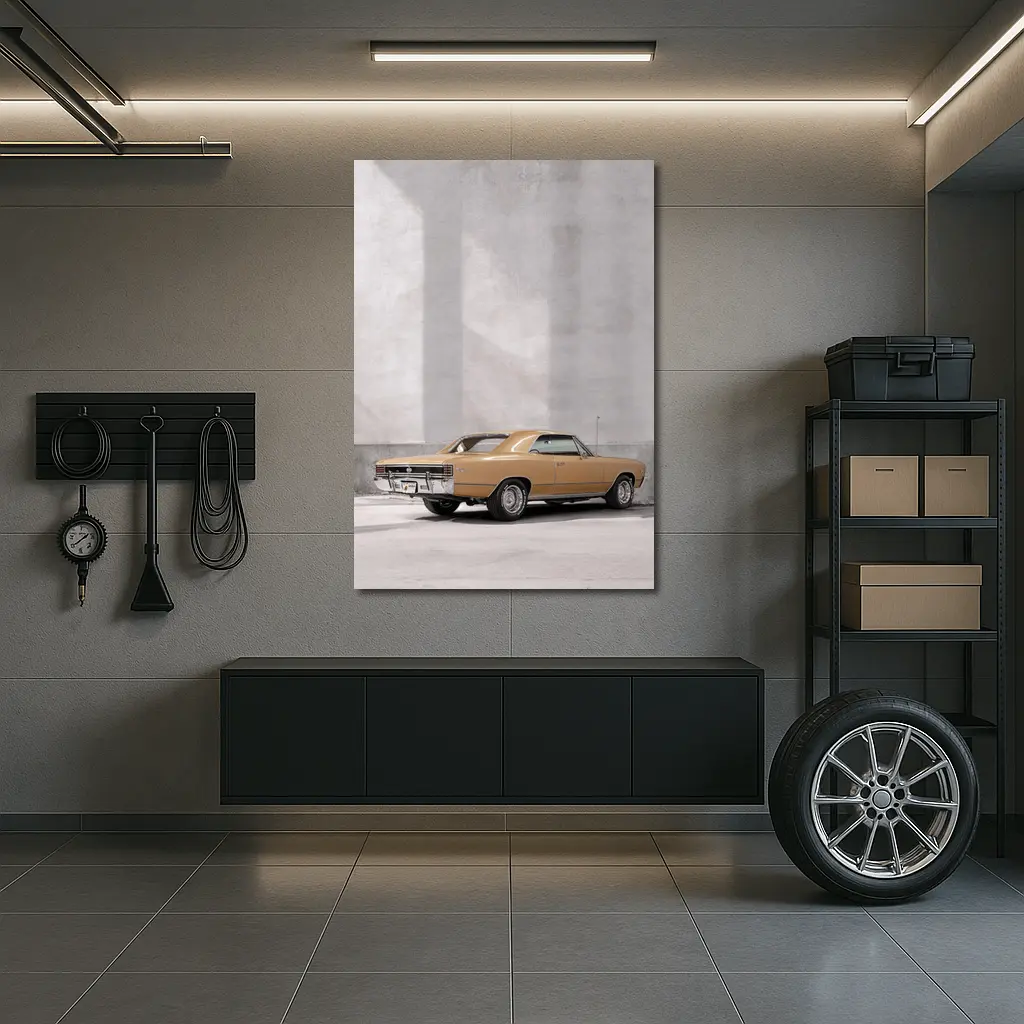 Chevrolet Impala SS Gold Concrete Wall – Wall Art