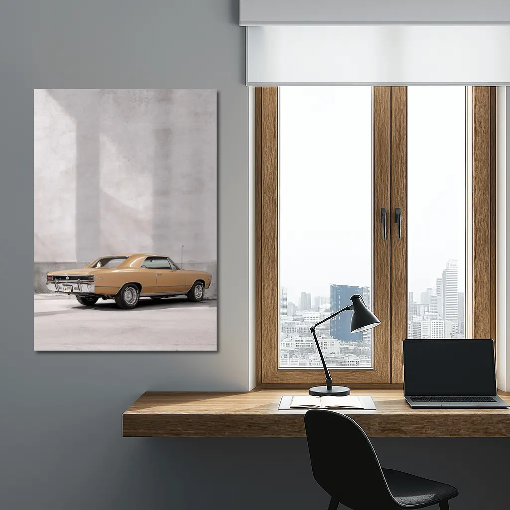 Chevrolet Impala SS Gold Concrete Wall – Wall Art