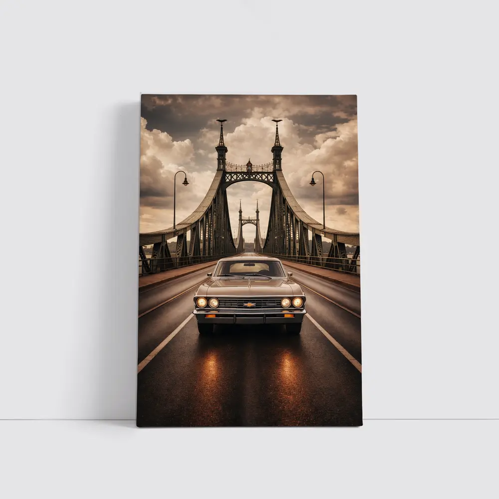 Chevrolet Malibu Classic Car On Bridge – Wall Art