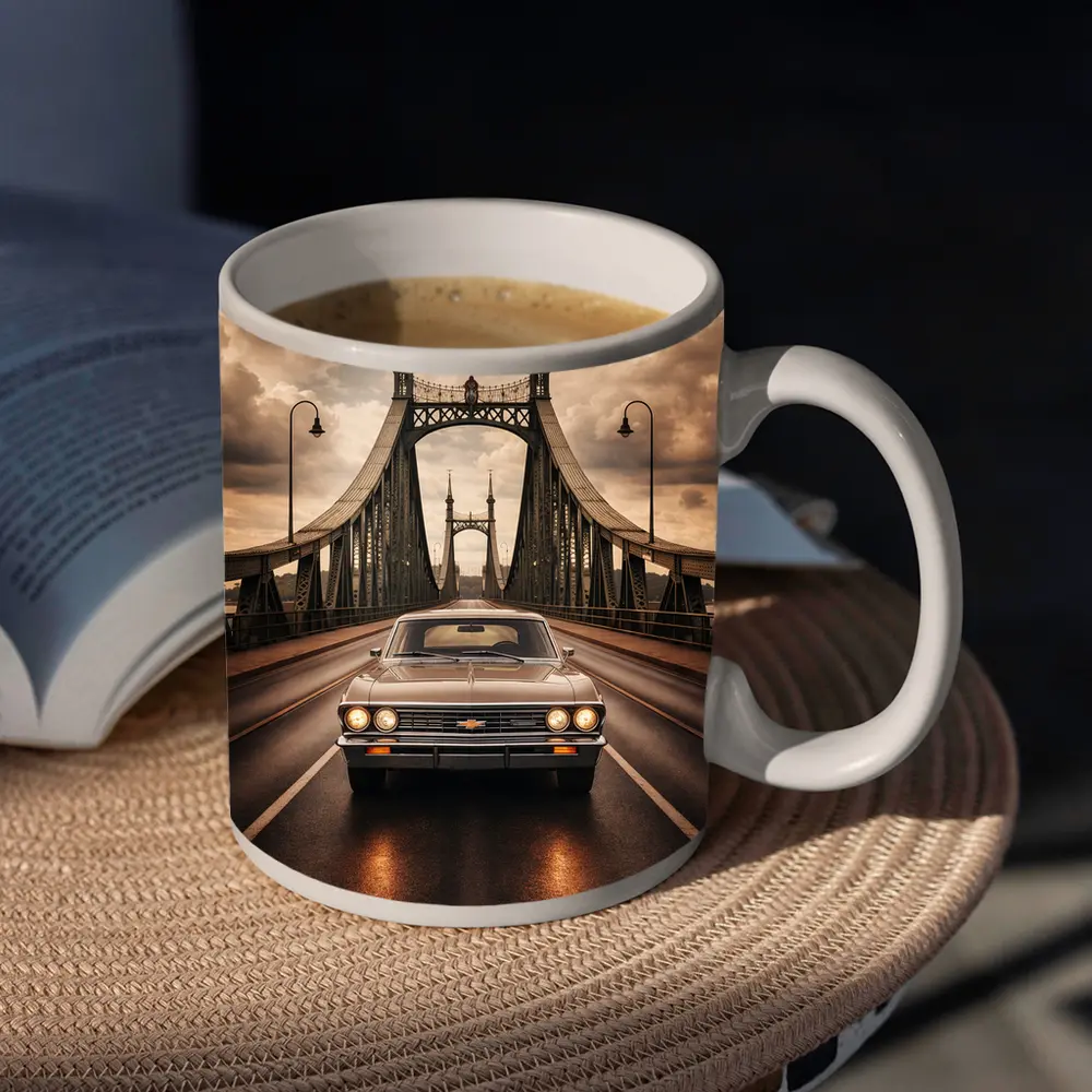 Chevrolet Malibu Classic Car On Bridge – Mugs