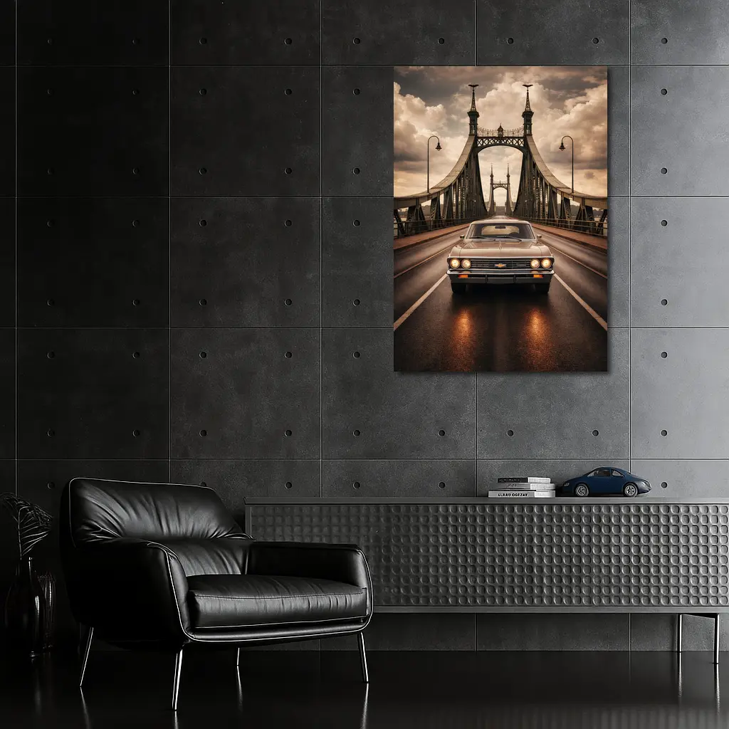 Chevrolet Malibu Classic Car On Bridge – Wall Art