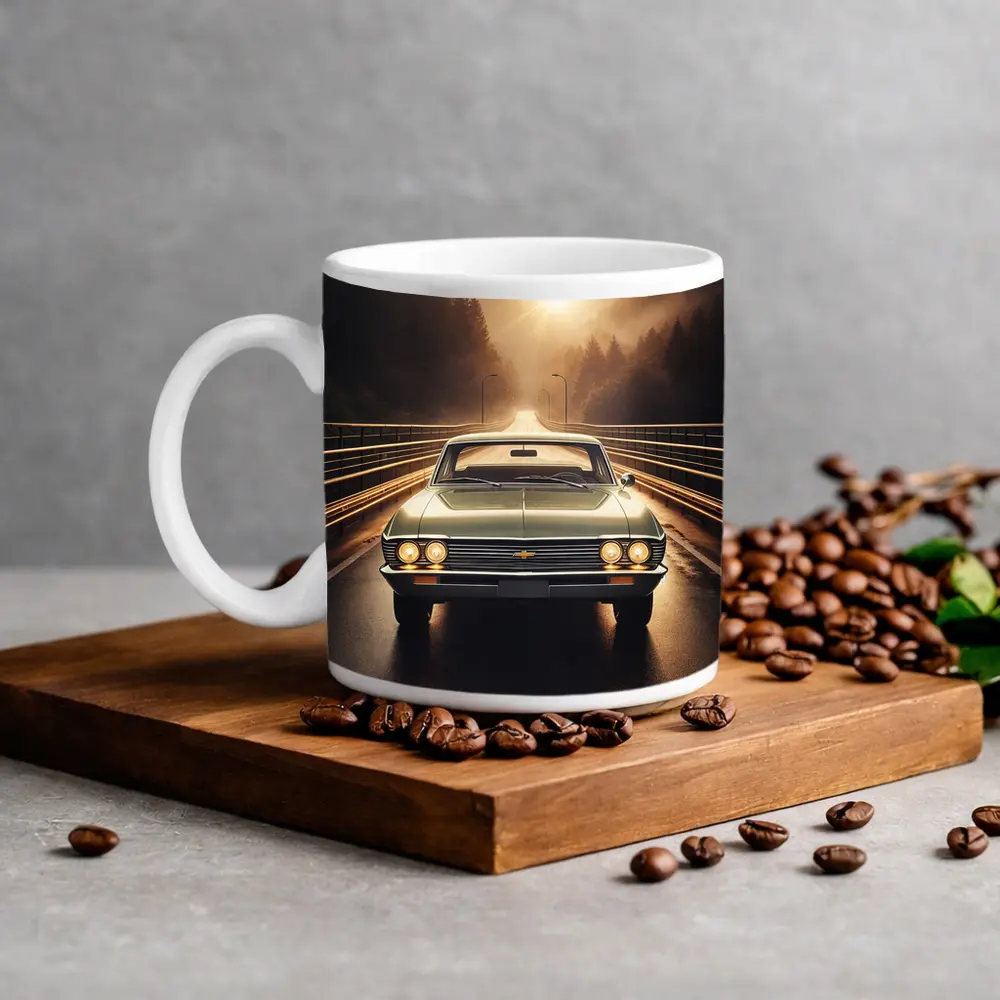 Chevrolet Malibu Classic Car on Forest Road – Mugs