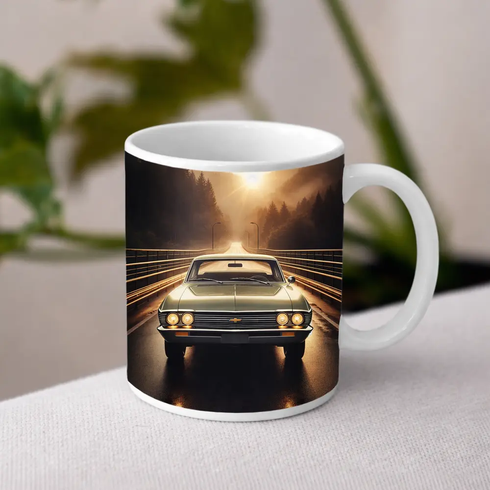 Chevrolet Malibu Classic Car on Forest Road – Mugs