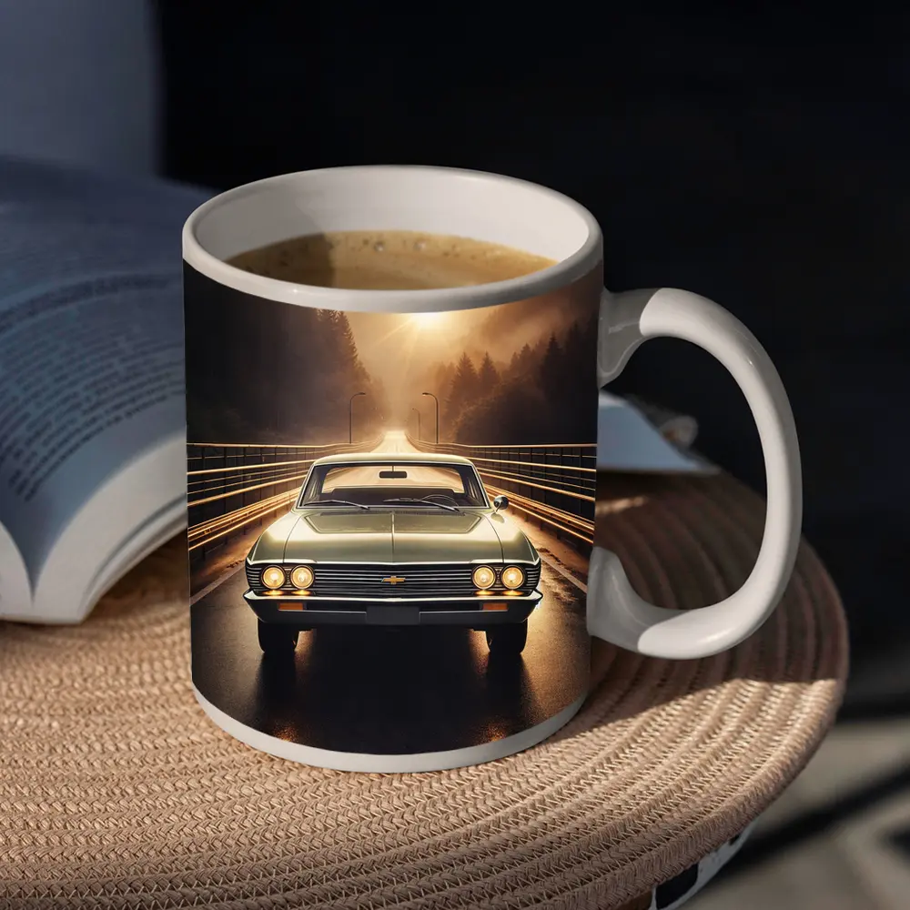 Chevrolet Malibu Classic Car on Forest Road – Mugs