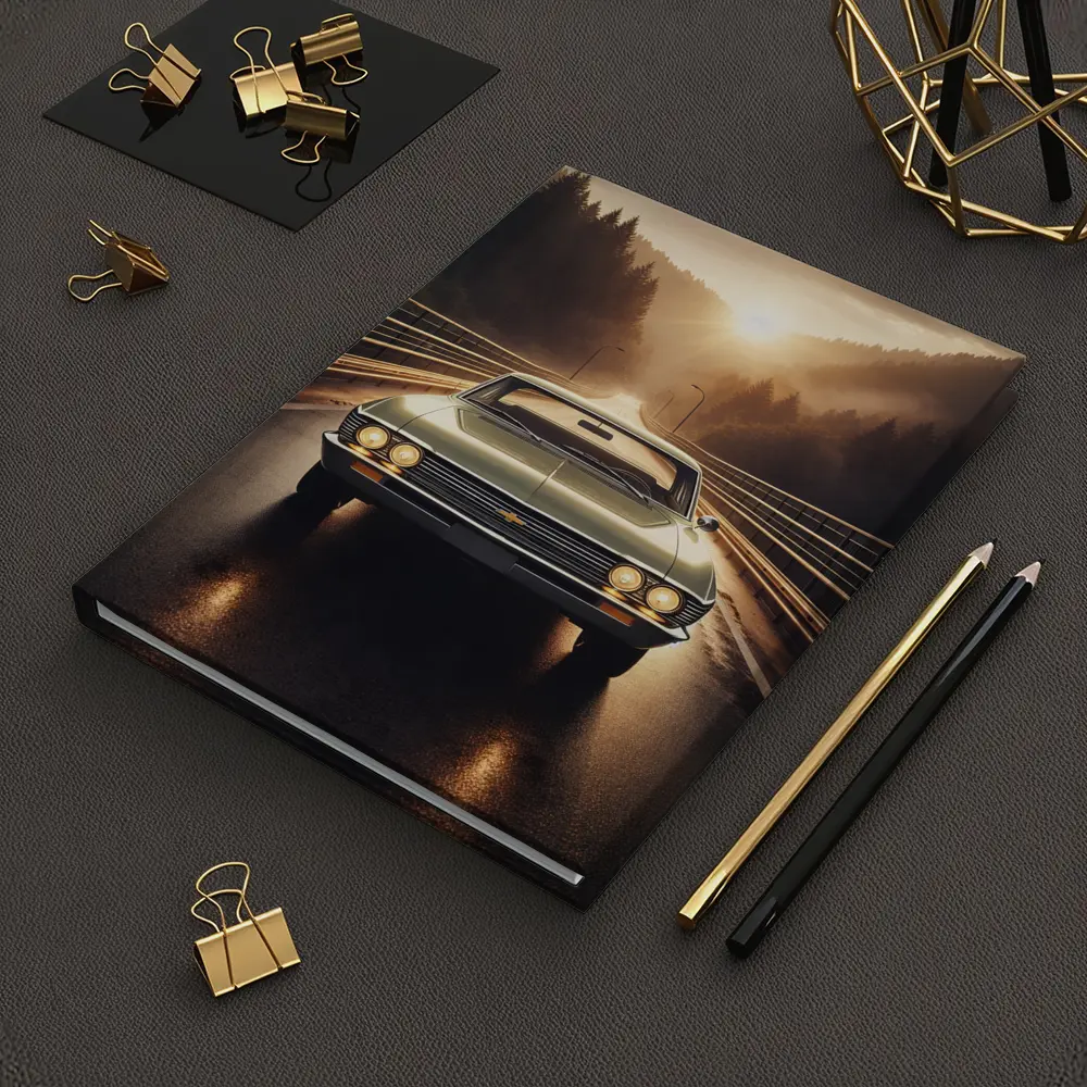 Chevrolet Malibu Classic Car on Forest Road – Notebooks
