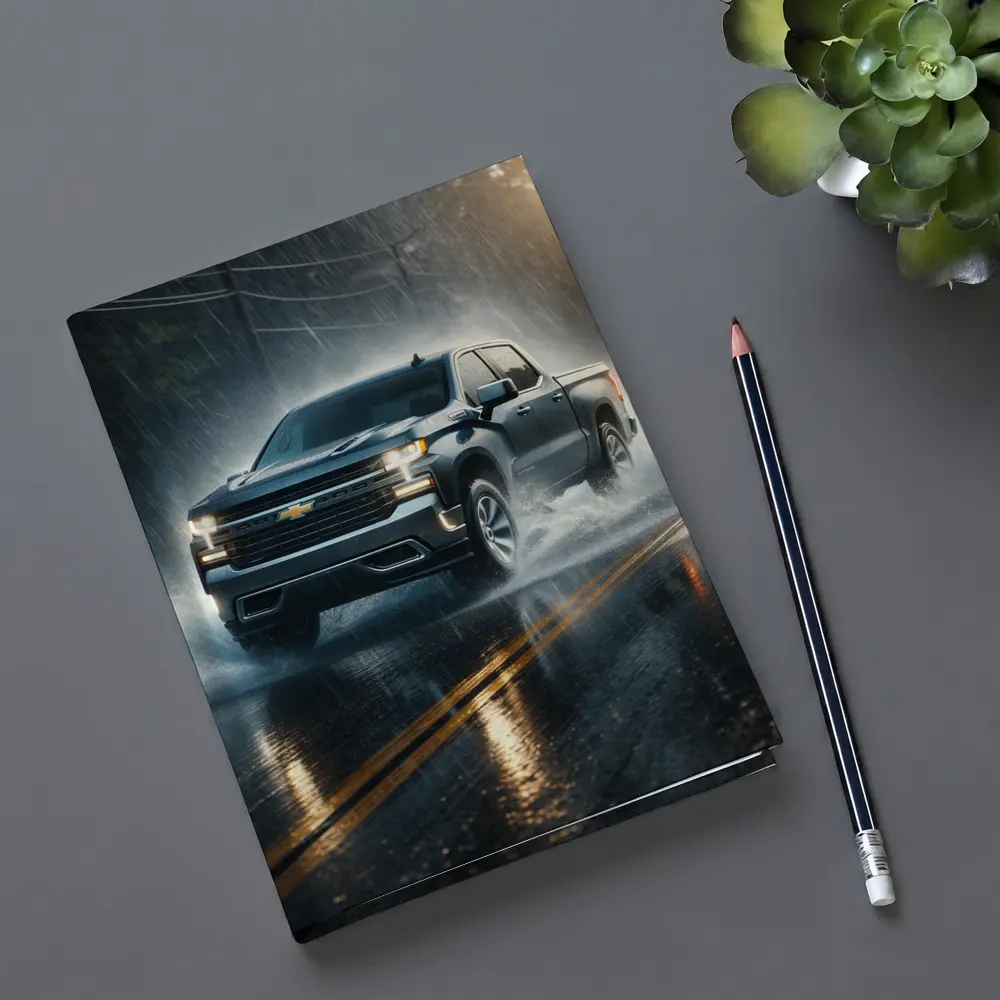 Chevrolet Silverado Driving Through Heavy Rain – Notebooks