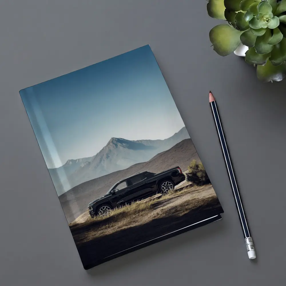 Chevrolet Silverado Black Truck Mountain Landscape – Notebooks