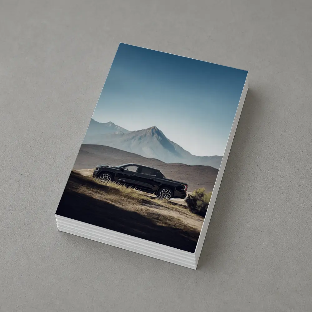 Chevrolet Silverado Black Truck Mountain Landscape – Postcards