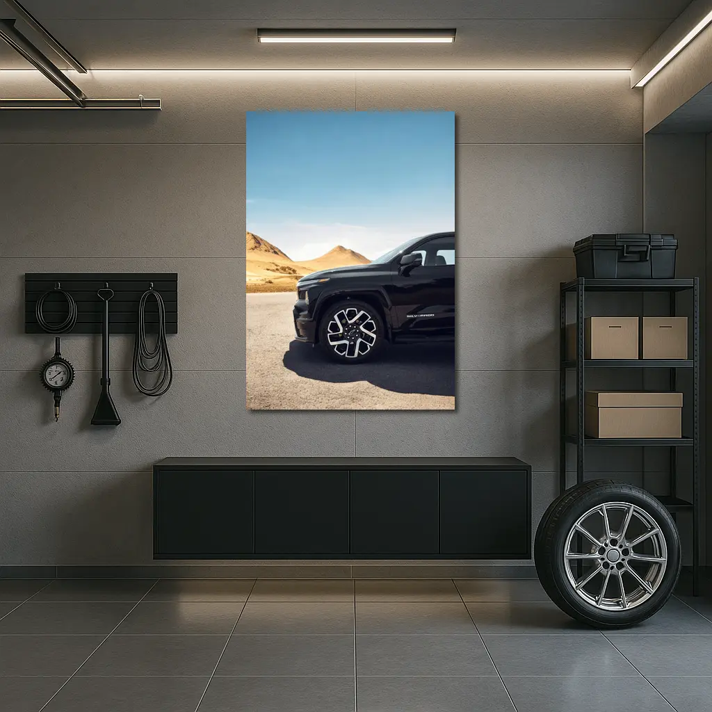 Chevrolet Silverado EV Desert Mountain Setting – Wall Art