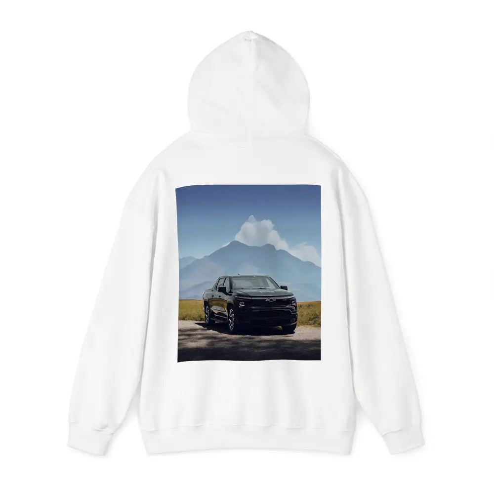 Chevrolet Silverado EV Black Mountain Background – Hoodies