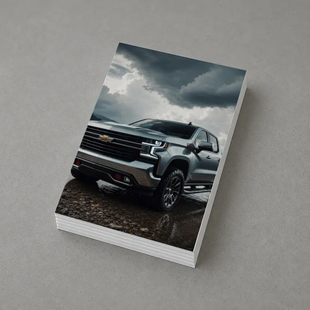 Chevrolet Silverado Parked By Stormy Lake – Postcards