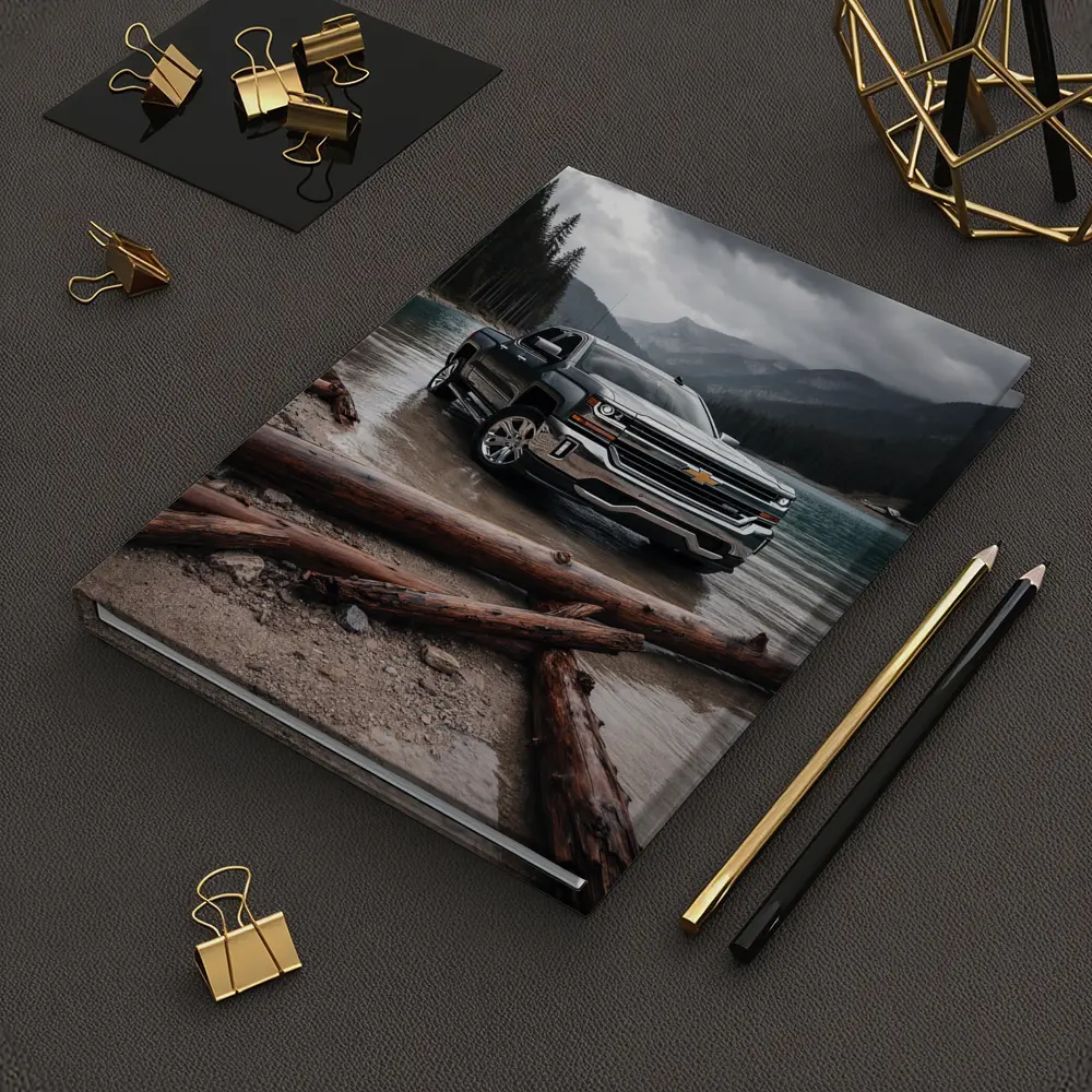 Chevrolet Silverado Parked By Mountain Lake – Notebooks
