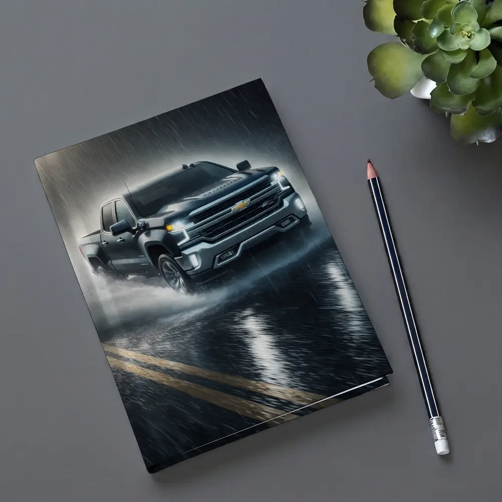 Chevrolet Silverado Driving Through Heavy Rain – Notebooks