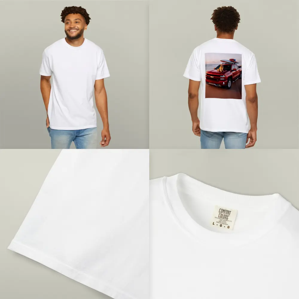 Chevrolet Silverado Red Truck Beach Golden Retriever – T-Shirts