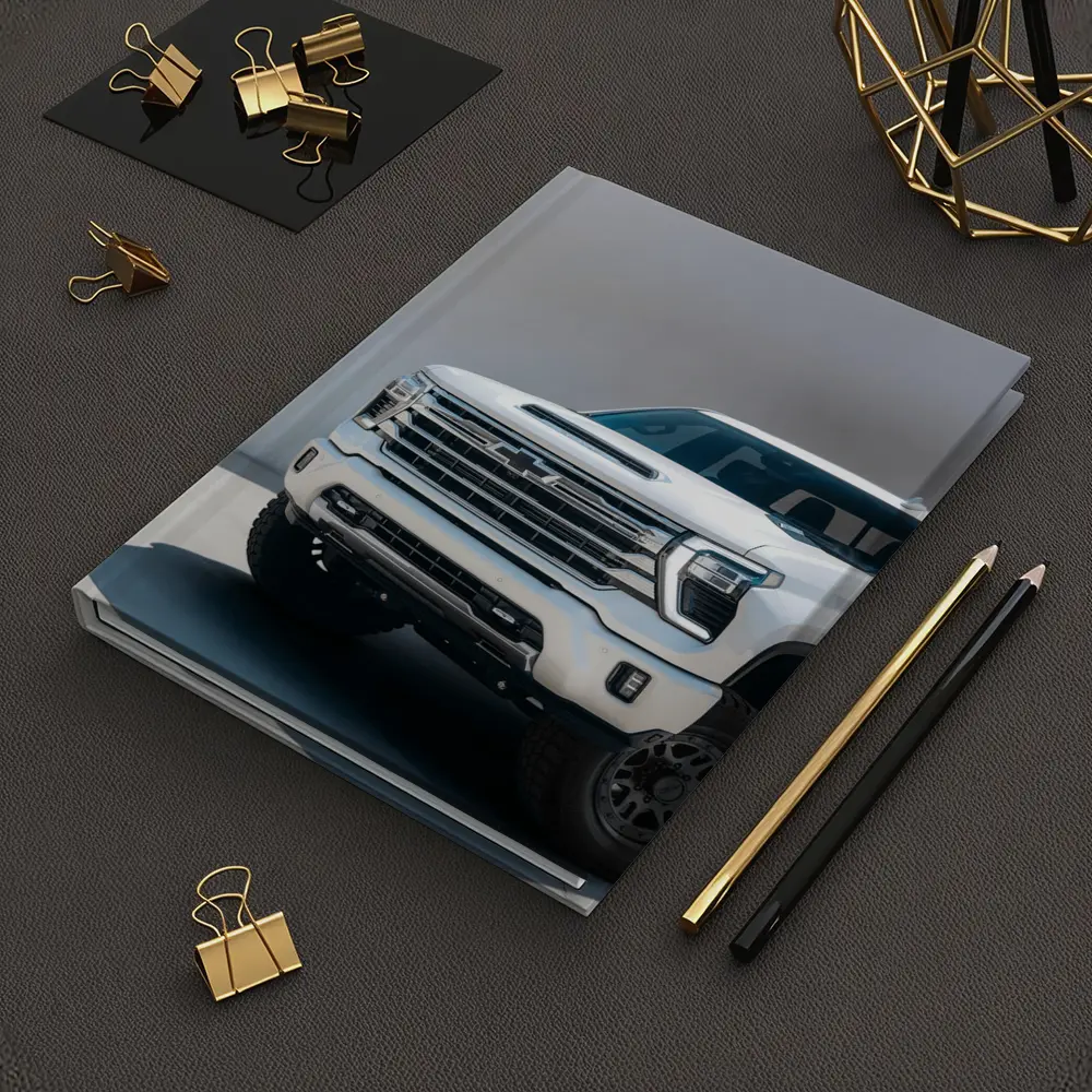 Chevrolet Silverado White Truck Front View – Notebooks